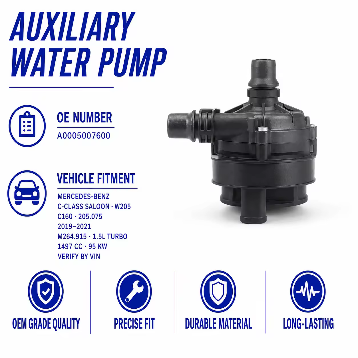 Coolant Pump for Mercedes-Benz C-Class (W205)