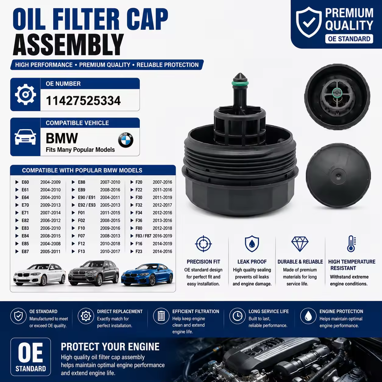 Oil Filler Cap for BMW (E46 / E60 / E61) — view 7