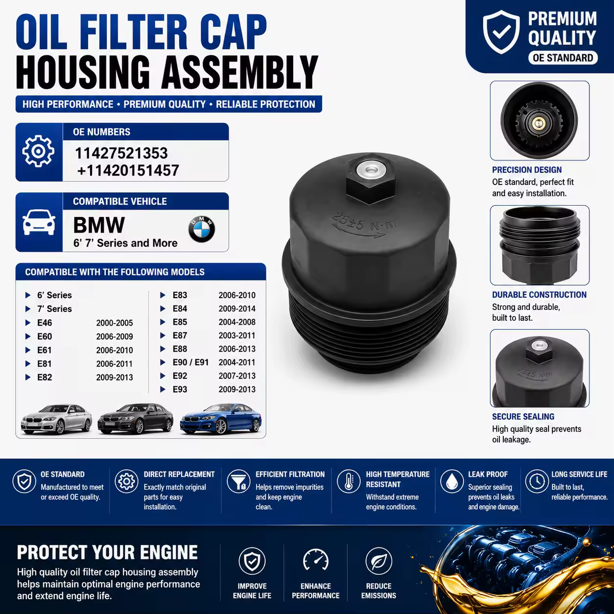 Oil Filler Cap for BMW (E91 / E92 / E93)