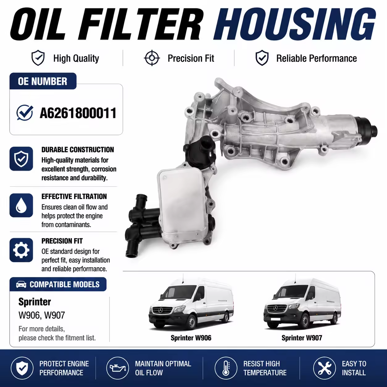 Oil Filter Housing for Mercedes-Benz C-Class (W205)