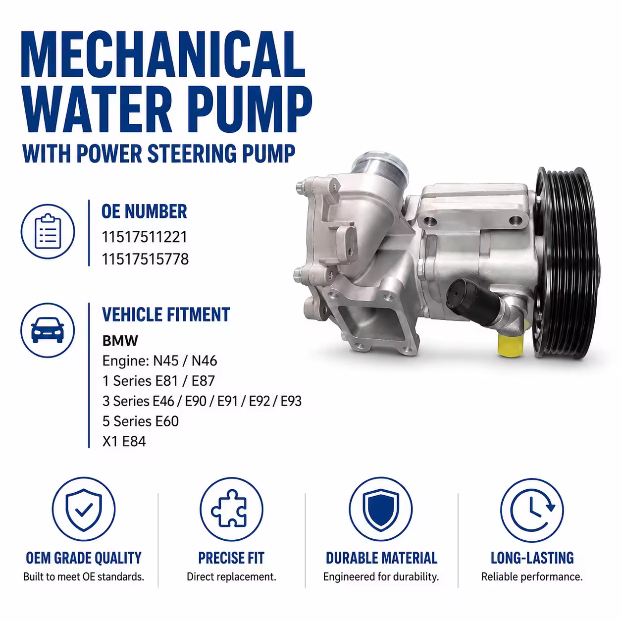 Water Pump for BMW (E81 / E87 / E46 / E90 / E91)