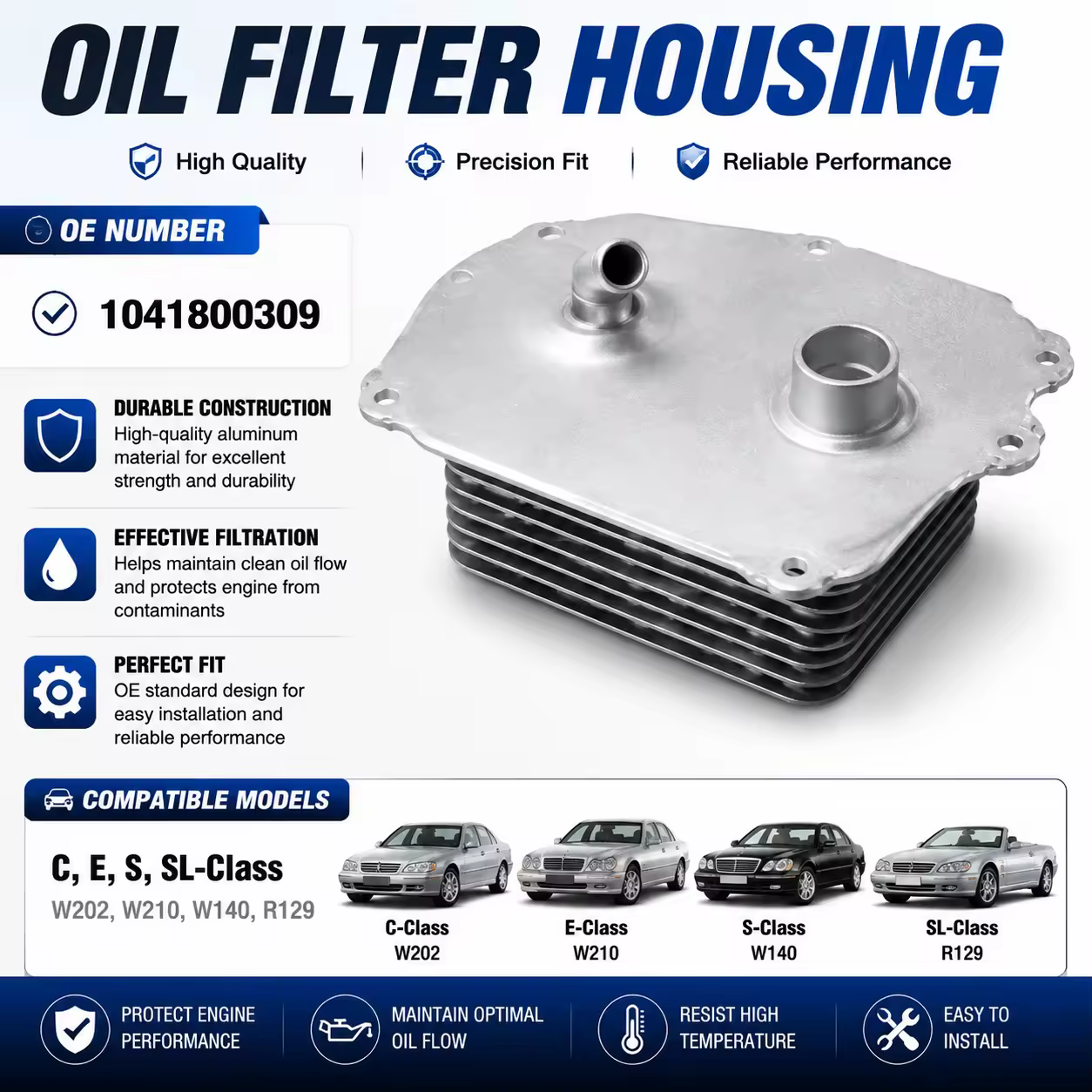 Oil Filter Housing for Mercedes-Benz (W202 / W210 / R129)
