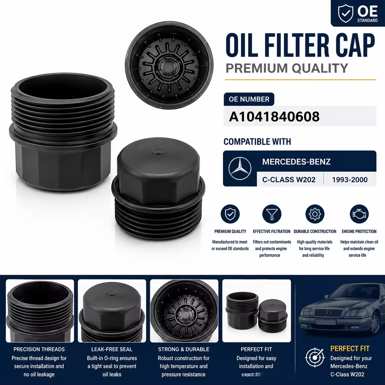 Oil Filler Cap for Mercedes-Benz C-Class (W202) — view 7