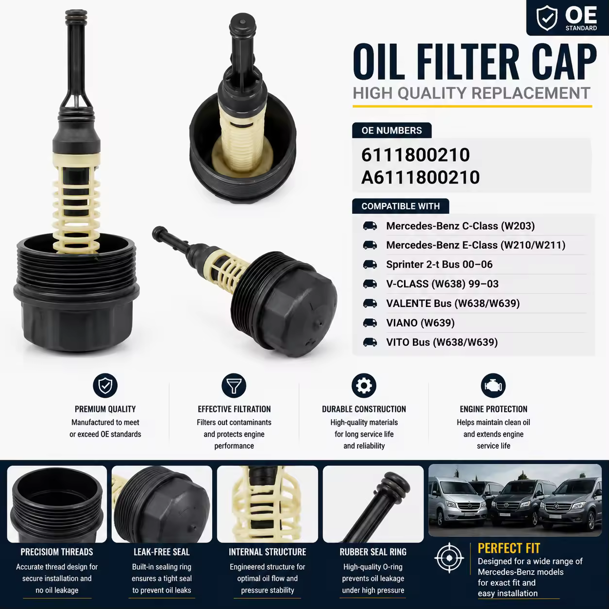 Oil Filler Cap for Mercedes-Benz Vito / Viano / V-Class