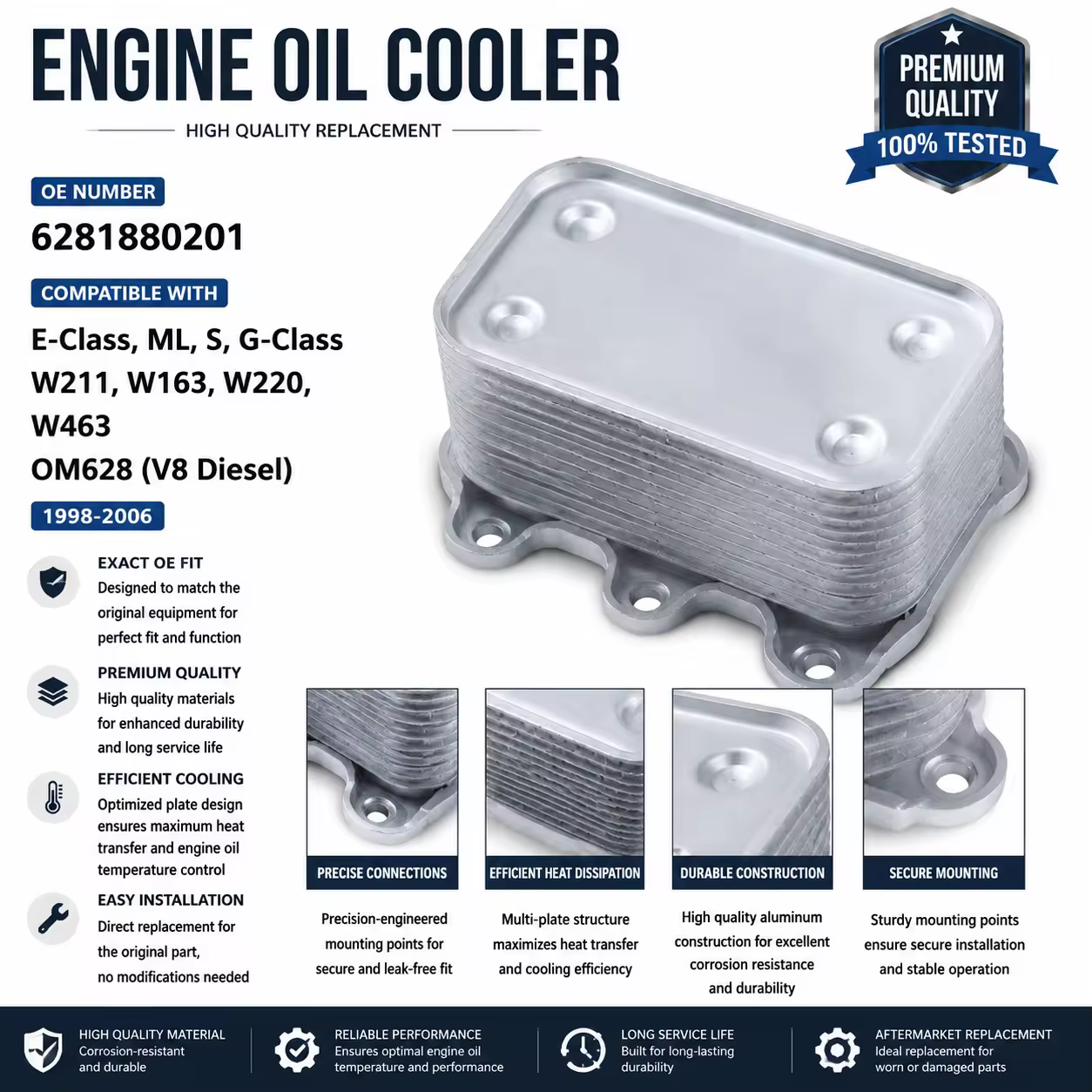 Oil Filter Housing for Mercedes-Benz (W202 / W210 / W463)