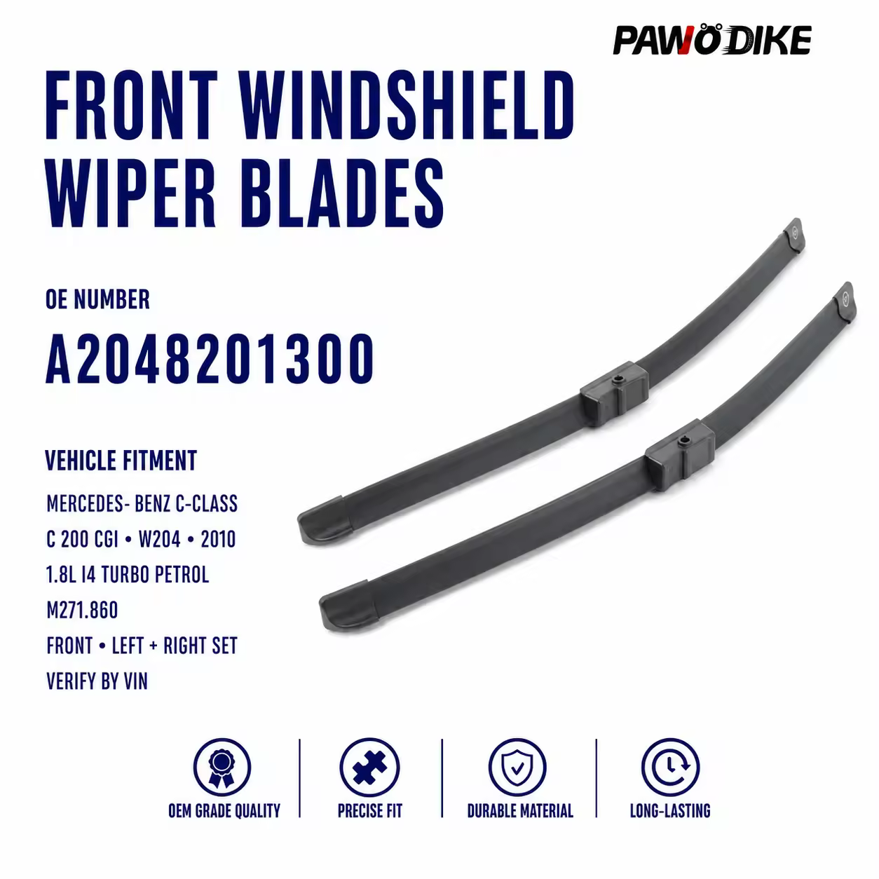 Windshield Replacement Blade for Mercedes-Benz C-Class (W204)