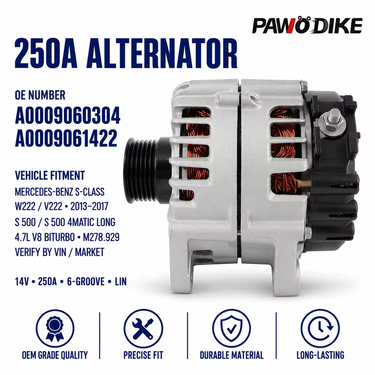 Alternator for Mercedes-Benz (chassis to be confirmed)