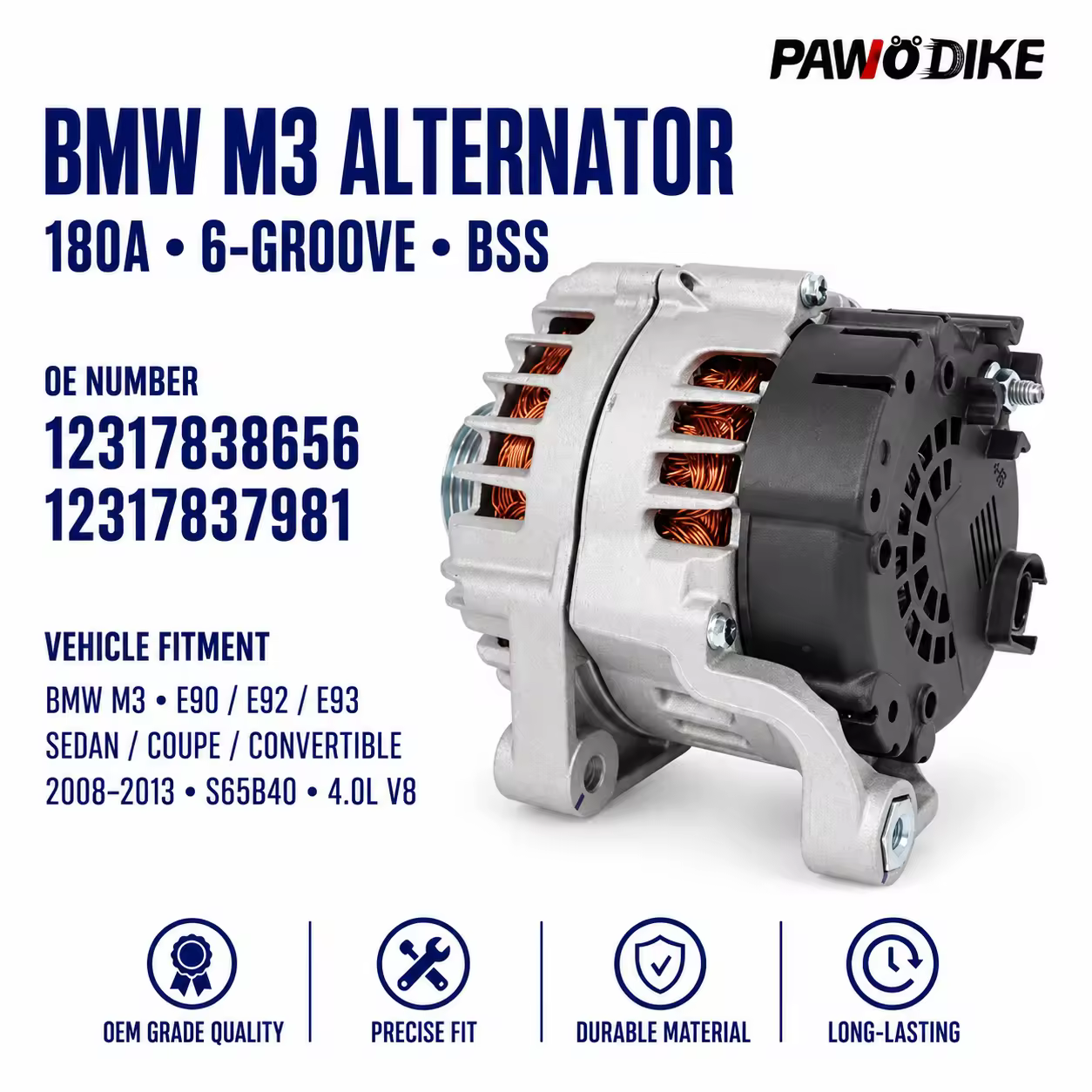 Alternator for BMW (E93 / E90 / F18 / F35) — view 8