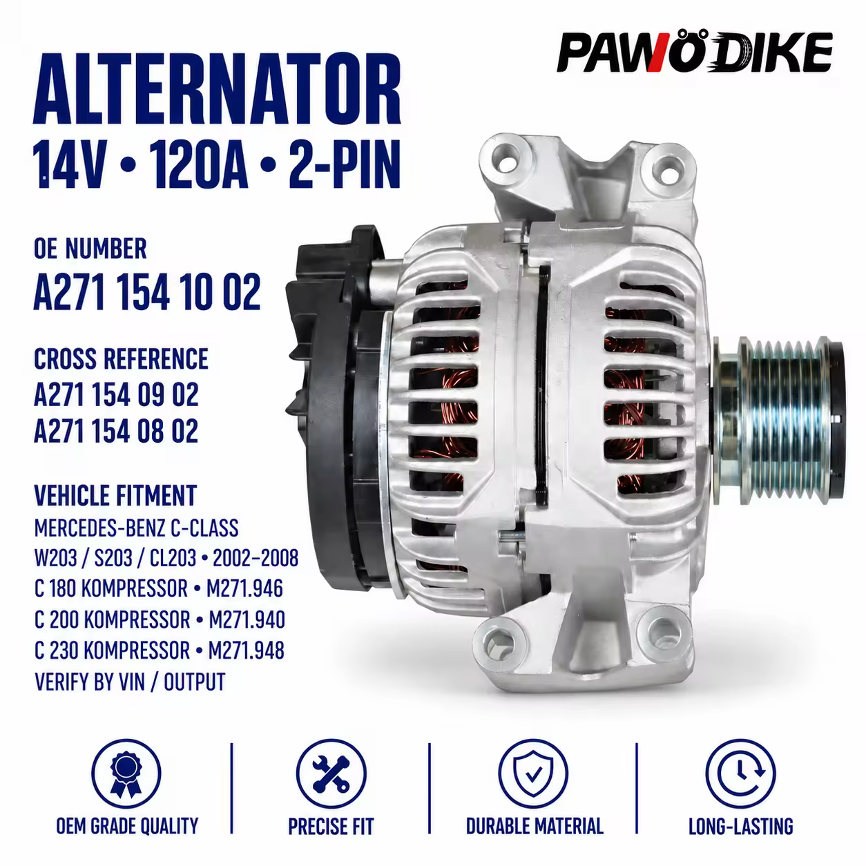 Alternator for Mercedes-Benz (chassis to be confirmed)