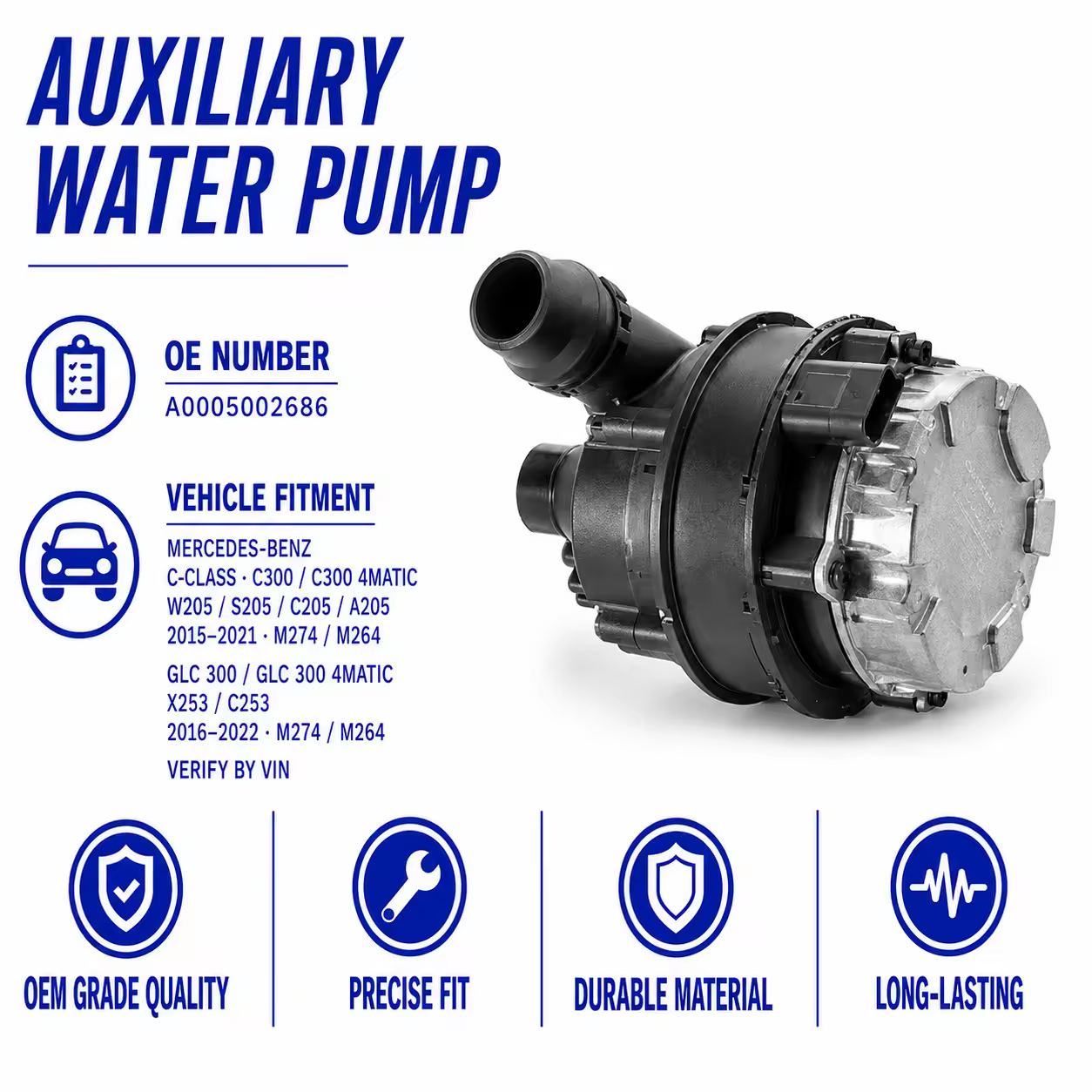 Coolant Pump for Mercedes-Benz C-Class (W205)