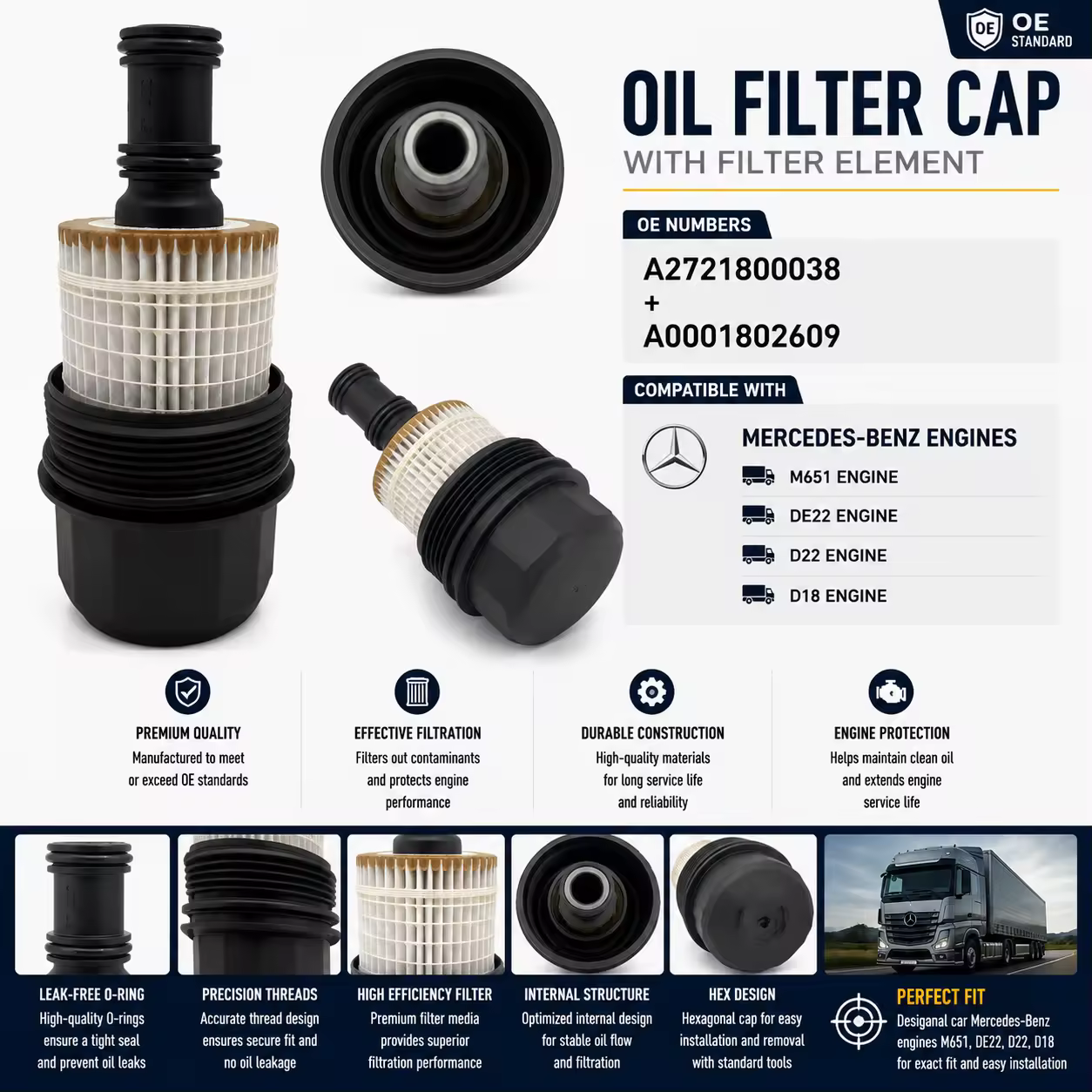 Oil Filler Cap for Mercedes-Benz (chassis to be confirmed) — view 7