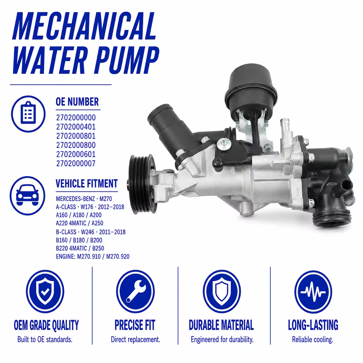 Water Pump for Mercedes-Benz (W176 / W246)