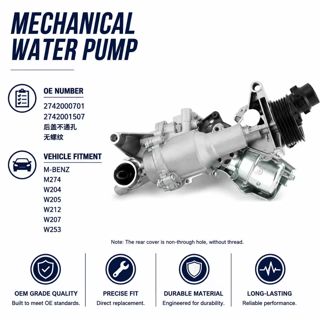 Water Pump for Mercedes-Benz (W204 / W205 / W212)