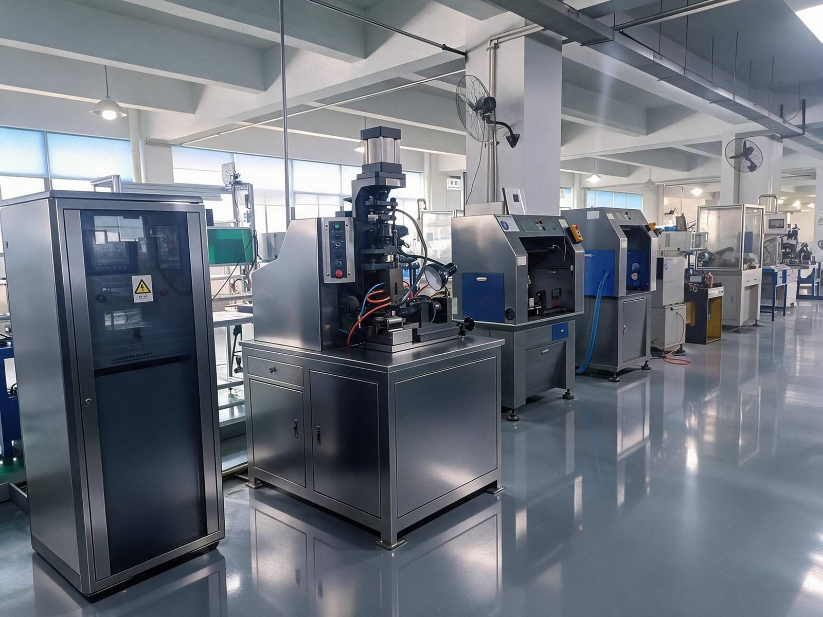 Green workstation assembly benches at the PICO Changshu plant