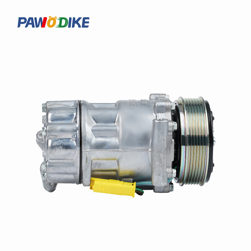 AC Compressor with 6-Groove Pulley & Yellow Connector - Image 2